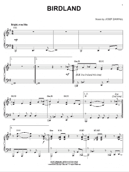 page one of Birdland (arr. Brent Edstrom) (Piano Solo)