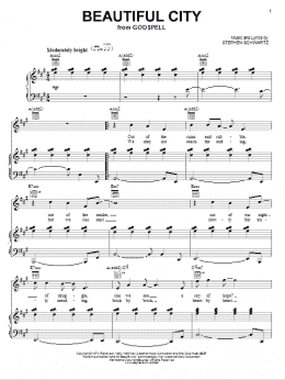 page one of Beautiful City (Piano, Vocal & Guitar Chords (Right-Hand Melody))