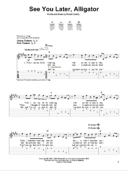 page one of See You Later, Alligator (Easy Guitar Tab)