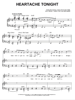 page one of Heartache Tonight (Piano & Vocal)