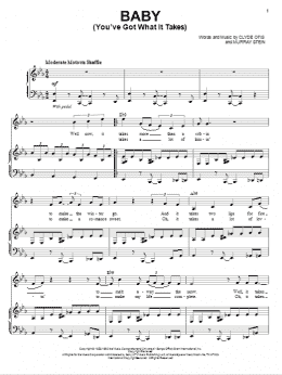 page one of Baby (You've Got What It Takes) (Piano & Vocal)