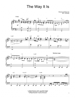 page one of The Way It Is (Piano & Vocal)