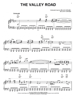 page one of The Valley Road (Piano, Vocal & Guitar Chords (Right-Hand Melody))
