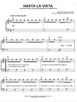 page one of Hasta La Vista (Easy Piano)