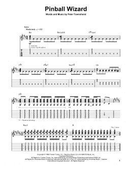 page one of Pinball Wizard (Guitar Tab (Single Guitar))