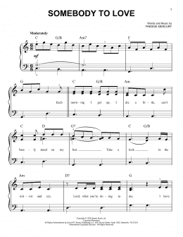 page one of Somebody To Love (Easy Piano)