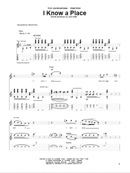 page one of I Know A Place (Guitar Tab)