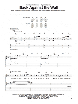 page one of Back Against The Wall (Guitar Tab)