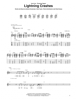 page one of Lightning Crashes (Guitar Tab)