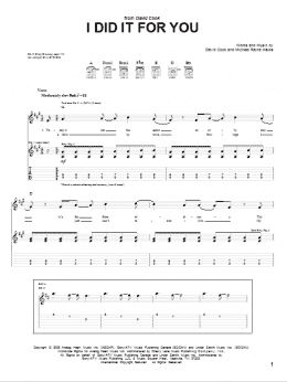 page one of I Did It For You (Guitar Tab)