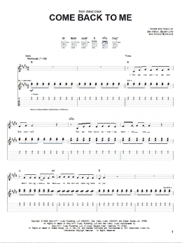 page one of Come Back To Me (Guitar Tab)