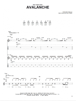 page one of Avalanche (Guitar Tab)