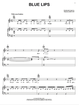 page one of Blue Lips (Piano, Vocal & Guitar Chords (Right-Hand Melody))