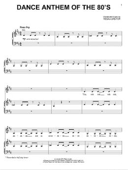 page one of Dance Anthem Of The 80's (Piano, Vocal & Guitar Chords (Right-Hand Melody))