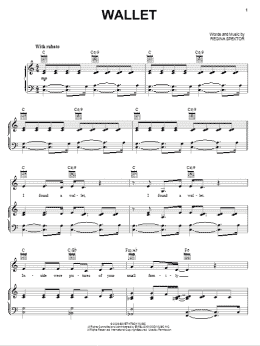 page one of Wallet (Piano, Vocal & Guitar Chords (Right-Hand Melody))