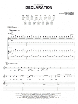 page one of Declaration (Guitar Tab)