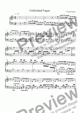 page one of Unfinished Fugue