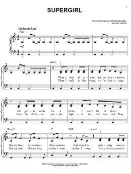 page one of Supergirl (Easy Piano)
