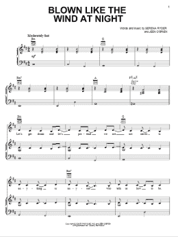 page one of Blown Like The Wind At Night (Piano, Vocal & Guitar Chords (Right-Hand Melody))