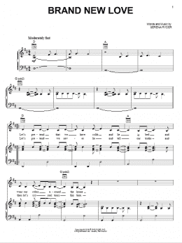 page one of Brand New Love (Piano, Vocal & Guitar Chords (Right-Hand Melody))