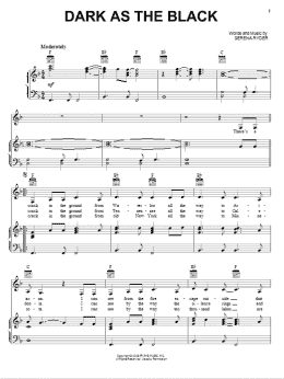 page one of Dark As The Black (Piano, Vocal & Guitar Chords (Right-Hand Melody))