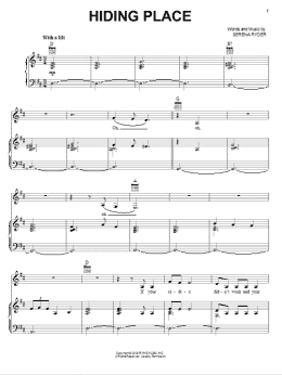 page one of Hiding Place (Piano, Vocal & Guitar Chords (Right-Hand Melody))