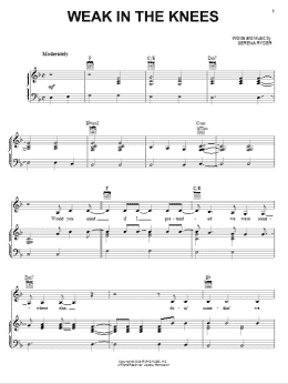 page one of Weak In The Knees (Piano, Vocal & Guitar Chords (Right-Hand Melody))