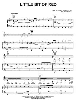 page one of Little Bit Of Red (Piano, Vocal & Guitar Chords (Right-Hand Melody))