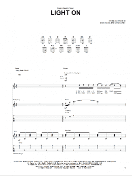 page one of Light On (Guitar Tab)