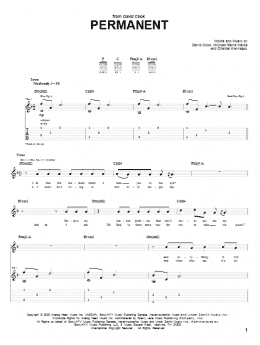 page one of Permanent (Guitar Tab)