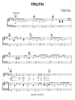 page one of Truth (Piano, Vocal & Guitar Chords (Right-Hand Melody))