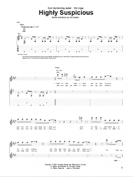 page one of Highly Suspicious (Guitar Tab)