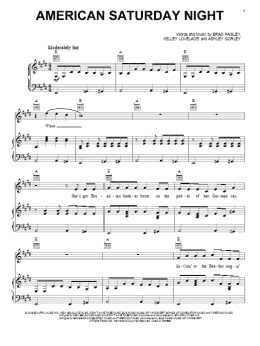page one of American Saturday Night (Piano, Vocal & Guitar Chords (Right-Hand Melody))