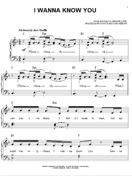 page one of I Wanna Know You (Easy Piano)