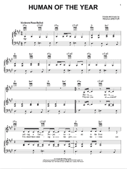 page one of Human Of The Year (Piano, Vocal & Guitar Chords (Right-Hand Melody))