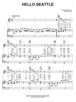 page one of Hello Seattle (Piano, Vocal & Guitar Chords (Right-Hand Melody))