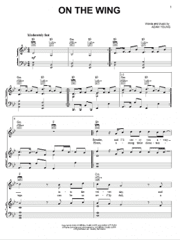 page one of On The Wing (Piano, Vocal & Guitar Chords (Right-Hand Melody))
