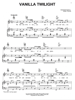 page one of Vanilla Twilight (Piano, Vocal & Guitar Chords (Right-Hand Melody))