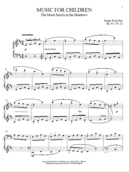 page one of The Moon Strolls In The Meadows (Piano Solo)