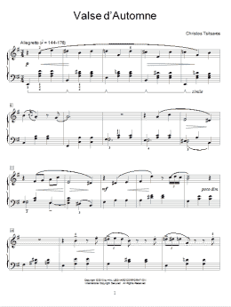 page one of Valse D'Automne (Educational Piano)