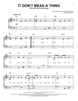 page one of It Don't Mean A Thing (If It Ain't Got That Swing) (Easy Piano)
