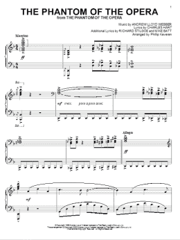 page one of The Phantom Of The Opera (arr. Phillip Keveren) (Piano Solo)