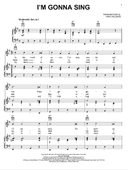 page one of I'm Gonna Sing (Piano, Vocal & Guitar Chords (Right-Hand Melody))