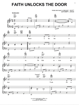 page one of Faith Unlocks The Door (Piano, Vocal & Guitar Chords (Right-Hand Melody))