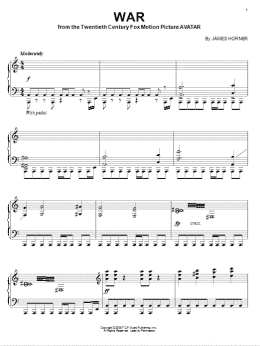 page one of War (Piano Solo)