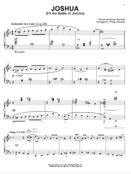 page one of Joshua (Fit The Battle Of Jericho) (arr. Phillip Keveren) (Piano Solo)