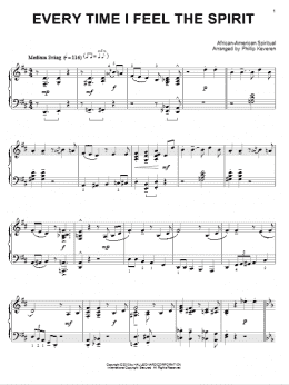 page one of Every Time I Feel The Spirit (arr. Phillip Keveren) (Piano Solo)