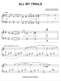 page one of All My Trials (arr. Phillip Keveren) (Piano Solo)