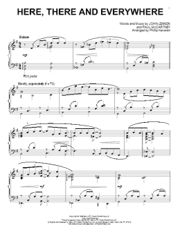page one of Here, There And Everywhere (arr. Phillip Keveren) (Piano Solo)