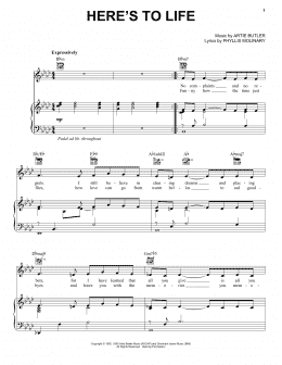 page one of Here's To Life (Piano, Vocal & Guitar Chords (Right-Hand Melody))